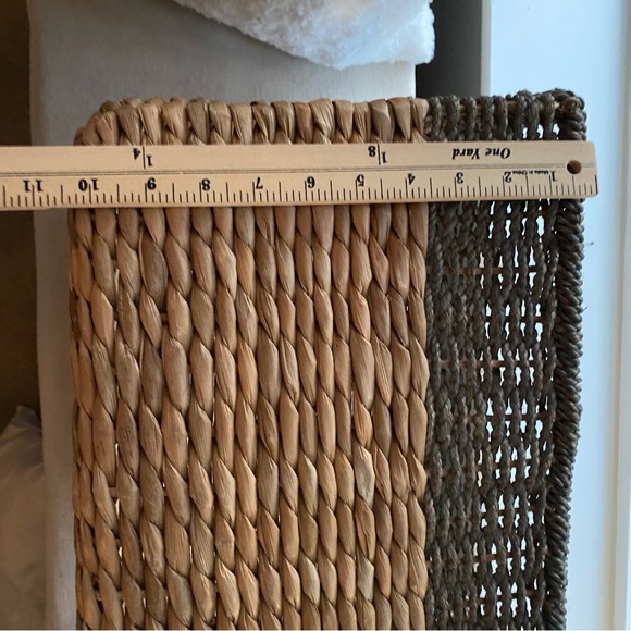 Big Beautiful Sturdy Metal Framed Rattan Wicker Gray & Natural Color Basket - Picture 12 of 12